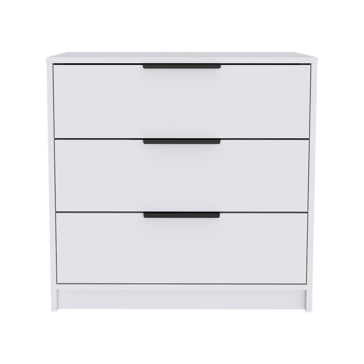 28" White Manufactured Wood Three Drawer Dresser
