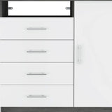 36" Gray and White Four Drawer Dresser