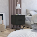 22" Black Wengue Two Drawer Nightstand