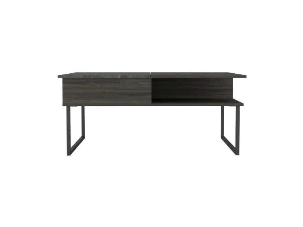 41" Onyx And Carbon Manufactured Wood Rectangular Lift Top Coffee Table