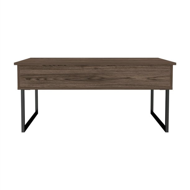 41" Dark Walnut Manufactured Wood Rectangular Lift Top Coffee Table