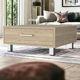 24" Beige And Light Gray Coffee Table