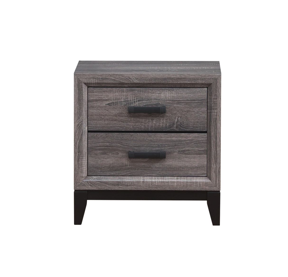 25" Gray Two Drawer Nightstand