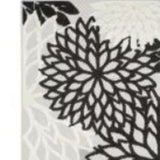 2' X 10' Black And White Floral Non Skid Indoor Outdoor Runner Rug