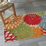 3' X 5' Green Floral Non Skid Indoor Outdoor Area Rug