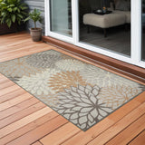 3' X 5' Natural Floral Non Skid Indoor Outdoor Area Rug