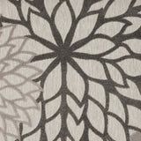 10' X 13' Silver Grey Floral Non Skid Indoor Outdoor Area Rug