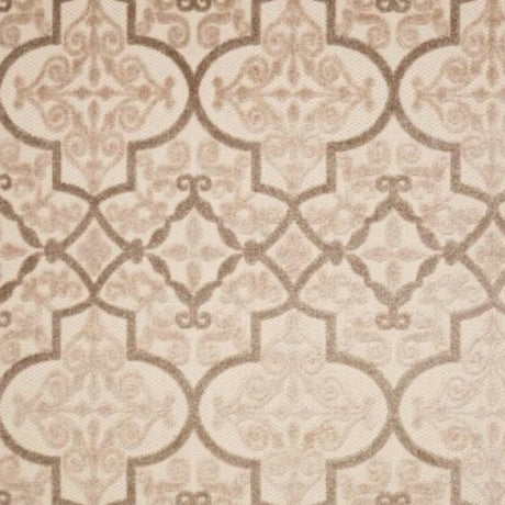 10' X 13' Cream Ikat Non Skid Indoor Outdoor Area Rug