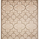 10' X 13' Cream Ikat Non Skid Indoor Outdoor Area Rug