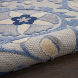 3' X 4' Blue And Grey Toile Non Skid Indoor Outdoor Area Rug