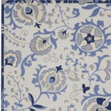 3' X 4' Blue And Grey Toile Non Skid Indoor Outdoor Area Rug