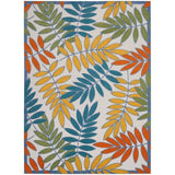 12' X 15' Ivory Floral Non Skid Indoor Outdoor Area Rug