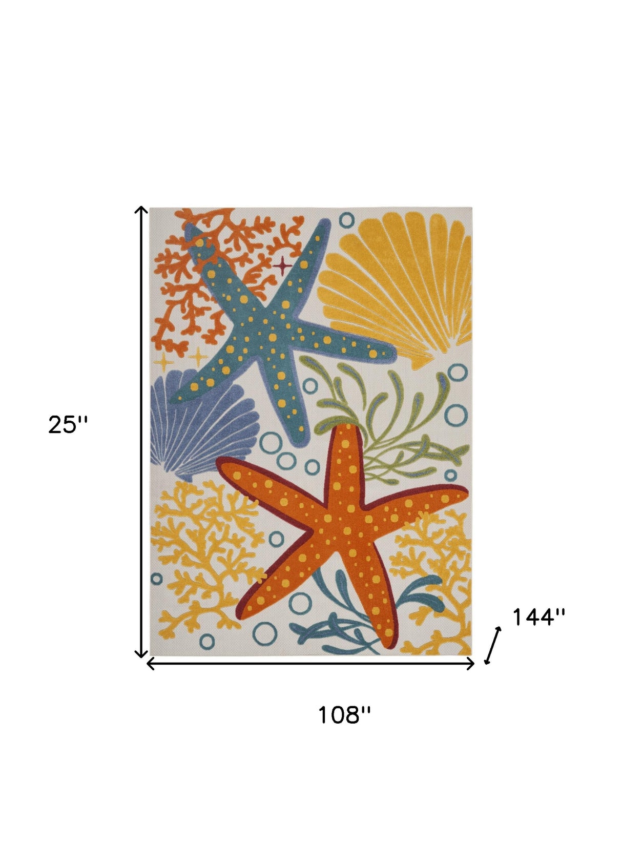9' X 12' Orange Blue And Yellow Animal Print Non Skid Indoor Outdoor Area Rug
