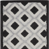 2' X 6' Black And White Gingham Non Skid Indoor Outdoor Runner Rug