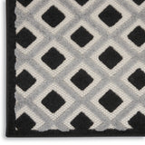 2' X 10' Black And White Gingham Non Skid Indoor Outdoor Runner Rug