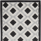 2' X 10' Black And White Gingham Non Skid Indoor Outdoor Runner Rug