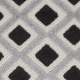 8' X 8' Black And White Round Gingham Non Skid Indoor Outdoor Area Rug