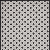 9' X 12' Black And White Gingham Non Skid Indoor Outdoor Area Rug