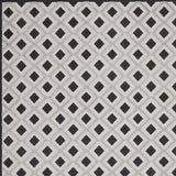 10' X 13' Black And White Gingham Non Skid Indoor Outdoor Area Rug