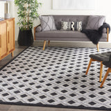 10' X 13' Black And White Gingham Non Skid Indoor Outdoor Area Rug