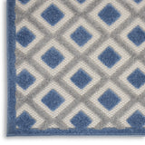 2' X 6' Blue And Grey Gingham Non Skid Indoor Outdoor Runner Rug