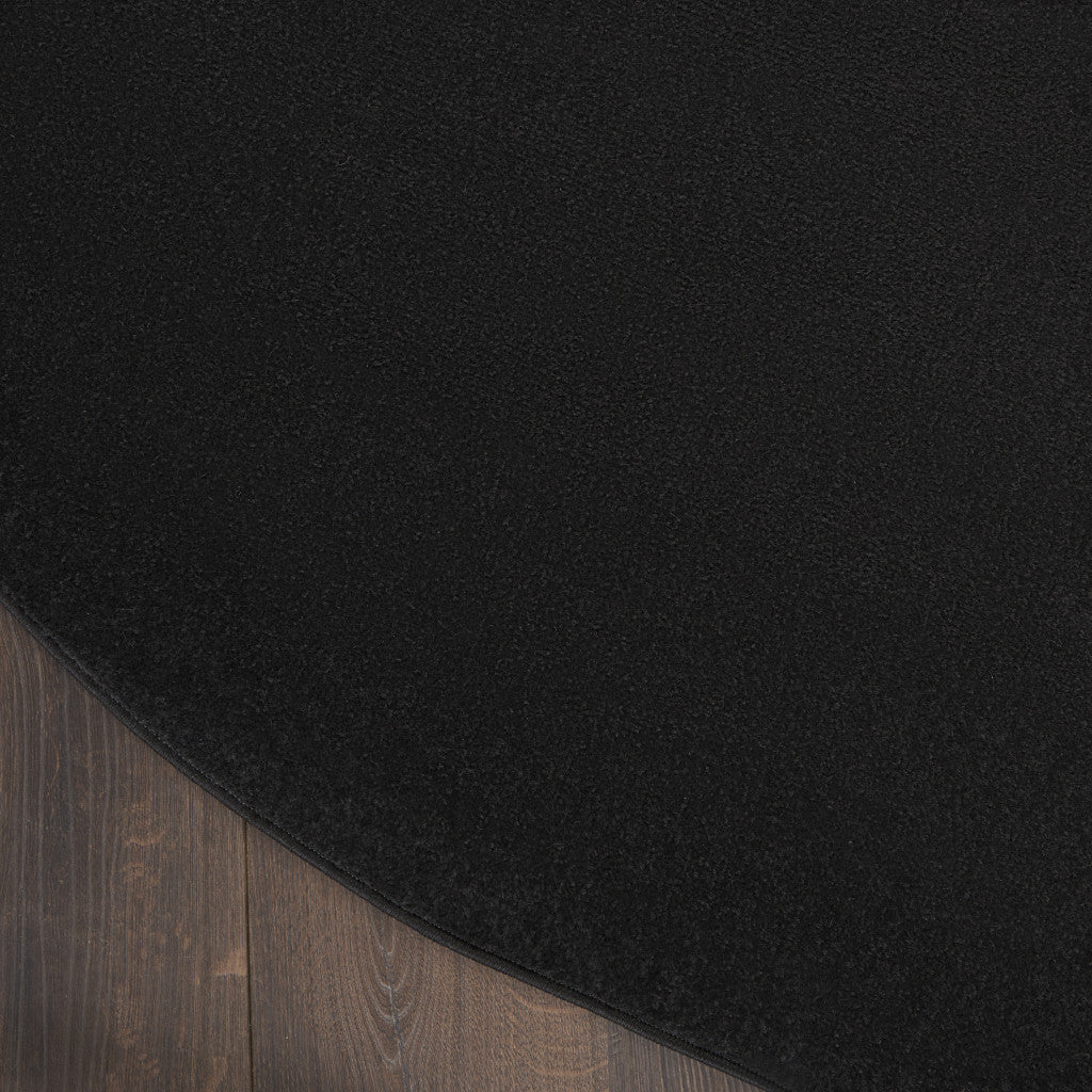 8' X 8' Black Round Non Skid Indoor Outdoor Area Rug