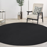 8' X 8' Black Round Non Skid Indoor Outdoor Area Rug