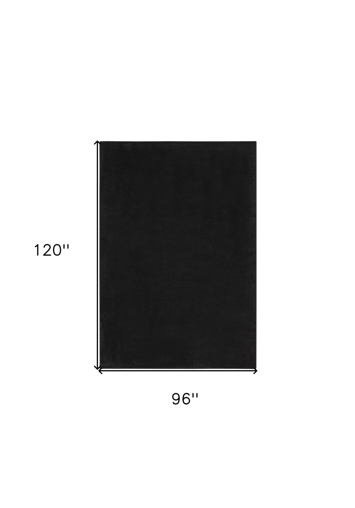 8' X 10' Black Stain Resistant Indoor Outdoor Area Rug