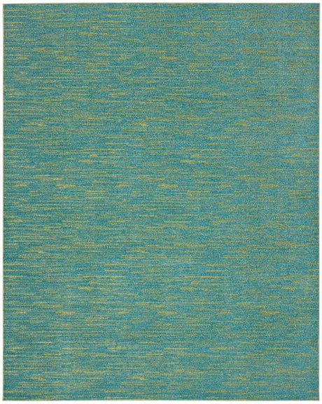 10' X 14' Blue And Green Striped Non Skid Indoor Outdoor Area Rug