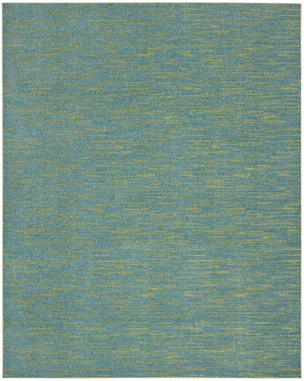 10' X 14' Blue And Green Striped Non Skid Indoor Outdoor Area Rug