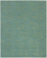 10' X 14' Blue And Green Striped Non Skid Indoor Outdoor Area Rug