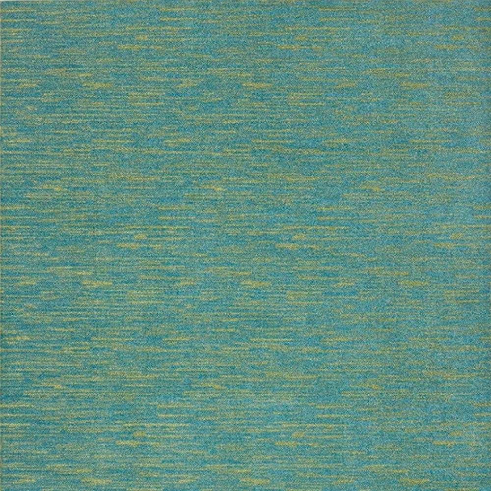 10' X 14' Blue And Green Striped Non Skid Indoor Outdoor Area Rug