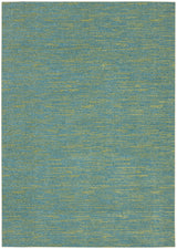 4' X 6' Blue And Green Striped Non Skid Indoor Outdoor Area Rug