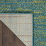 5' X 7' Blue And Green Striped Non Skid Indoor Outdoor Area Rug