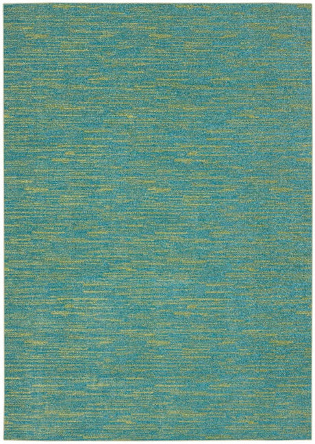 6' X 9' Blue And Green Striped Non Skid Indoor Outdoor Area Rug