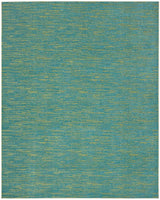 8' X 10' Blue And Green Striped Non Skid Indoor Outdoor Area Rug