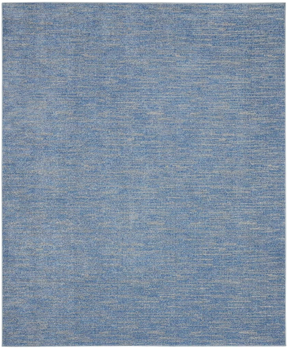 10' X 14' Blue And Grey Striped Non Skid Indoor Outdoor Area Rug