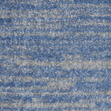 10' X 14' Blue And Grey Striped Non Skid Indoor Outdoor Area Rug