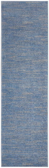 2' X 6' Blue And Grey Striped Non Skid Indoor Outdoor Runner Rug