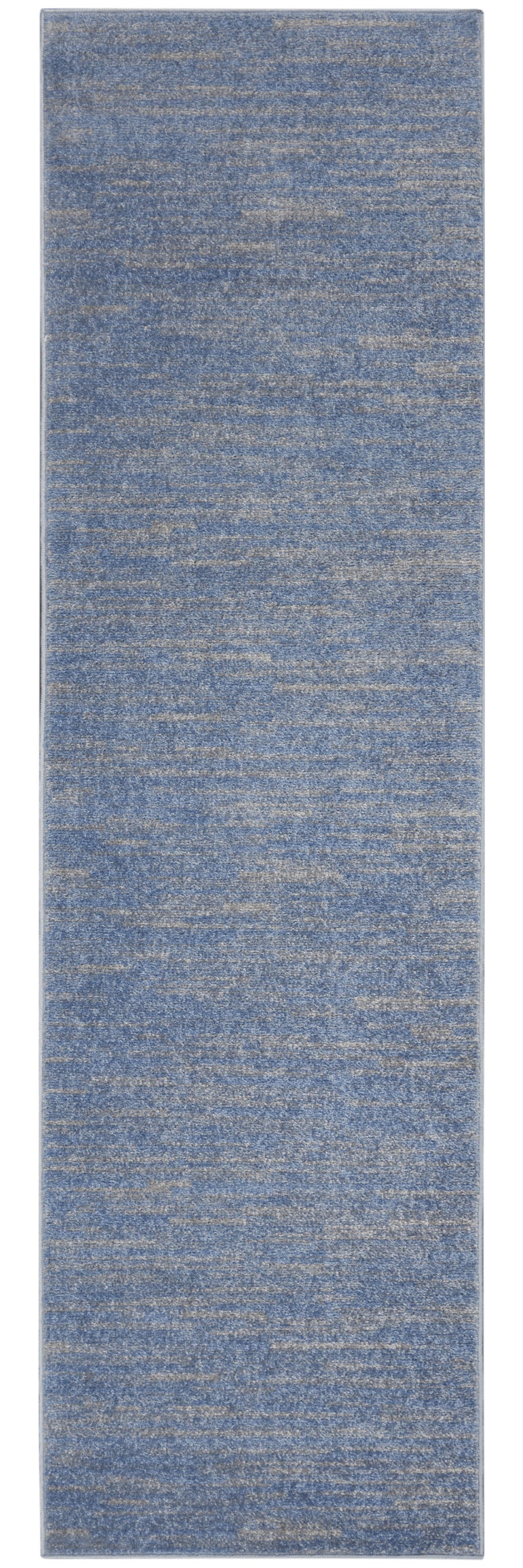 2' X 6' Blue And Grey Striped Non Skid Indoor Outdoor Runner Rug