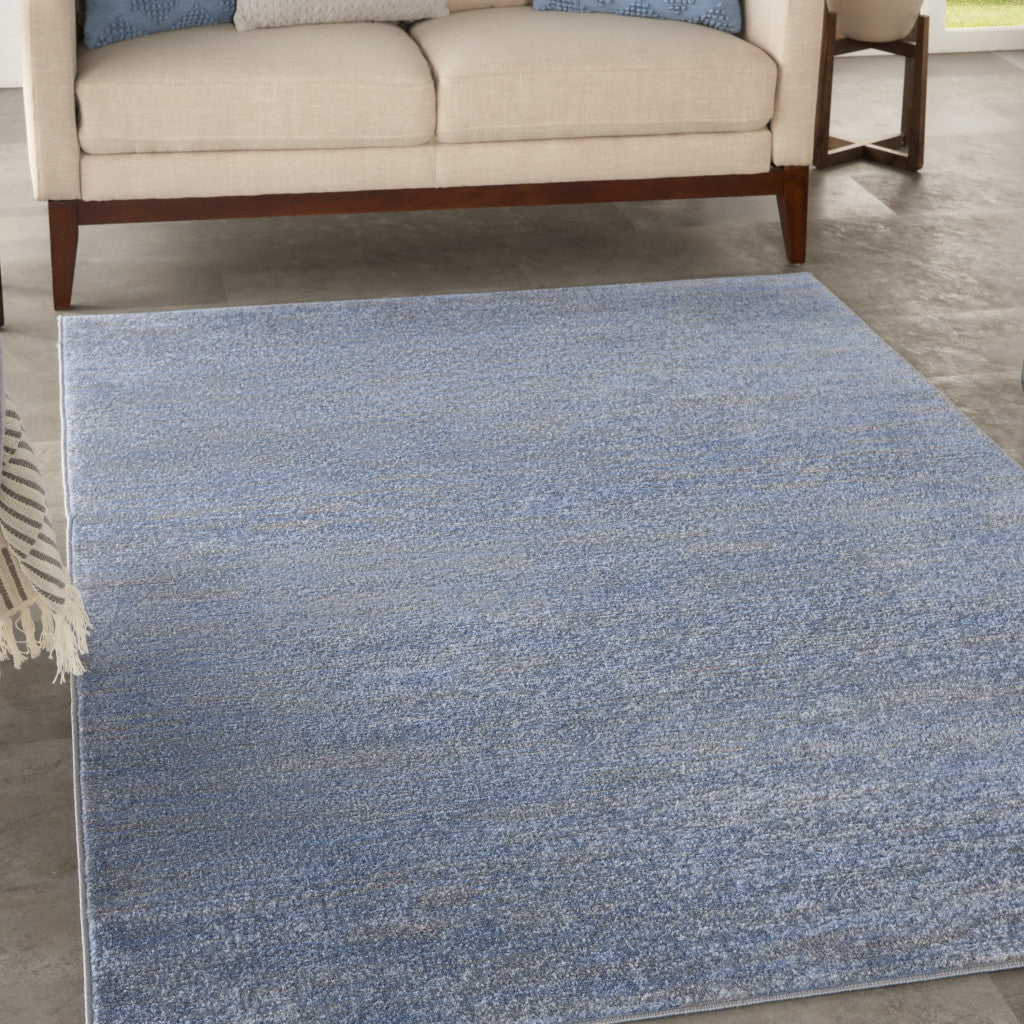 4' X 6' Blue And Grey Striped Non Skid Indoor Outdoor Area Rug