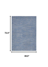 4' X 6' Blue And Grey Striped Non Skid Indoor Outdoor Area Rug