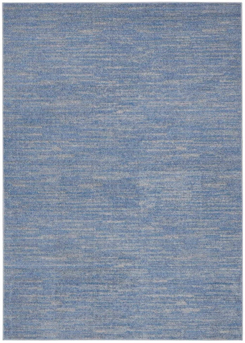 4' X 6' Blue And Grey Striped Non Skid Indoor Outdoor Area Rug