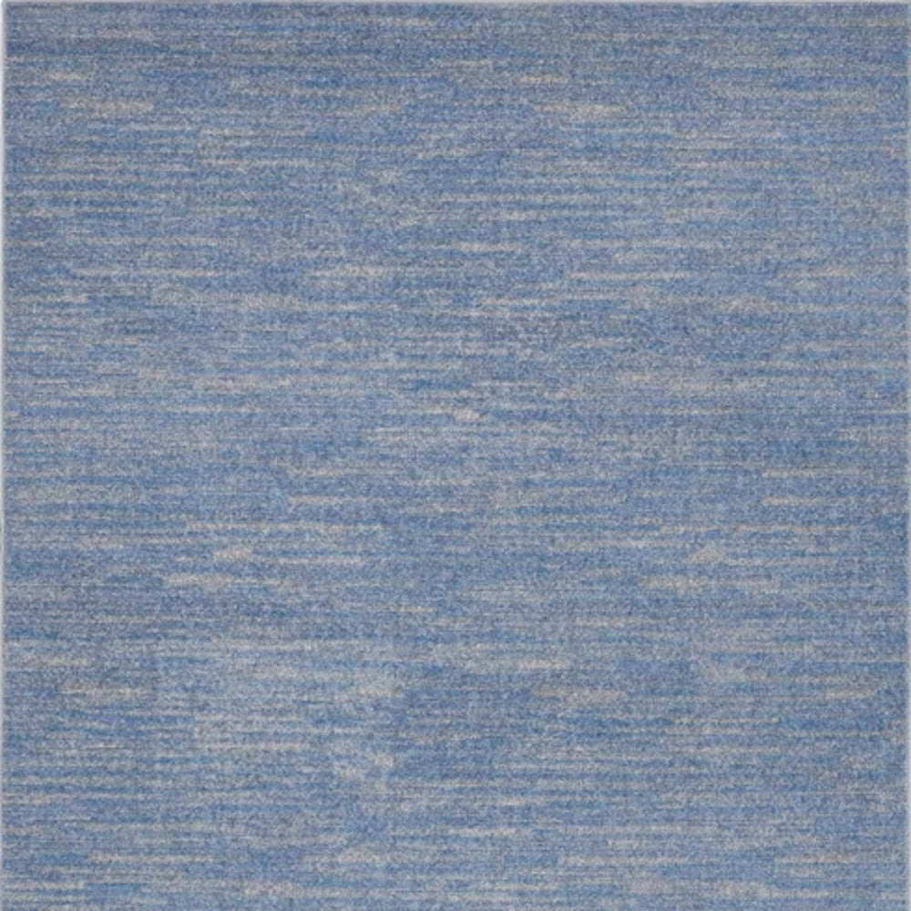 4' X 6' Blue And Grey Striped Non Skid Indoor Outdoor Area Rug