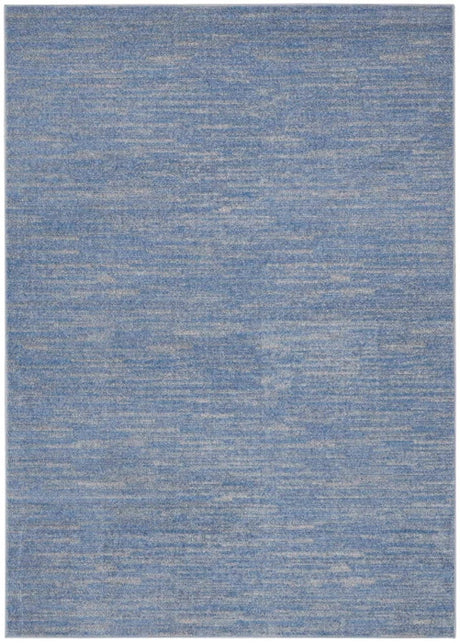 5' X 7' Blue And Grey Striped Non Skid Indoor Outdoor Area Rug