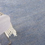 5' X 7' Blue And Grey Striped Non Skid Indoor Outdoor Area Rug