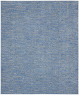 8' X 10' Blue And Grey Striped Non Skid Indoor Outdoor Area Rug