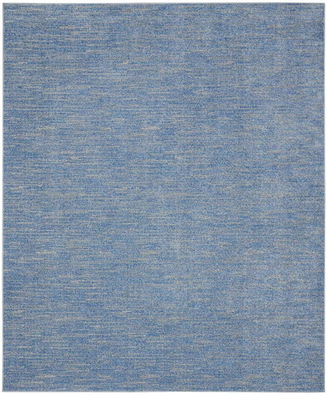 8' X 10' Blue And Grey Striped Non Skid Indoor Outdoor Area Rug