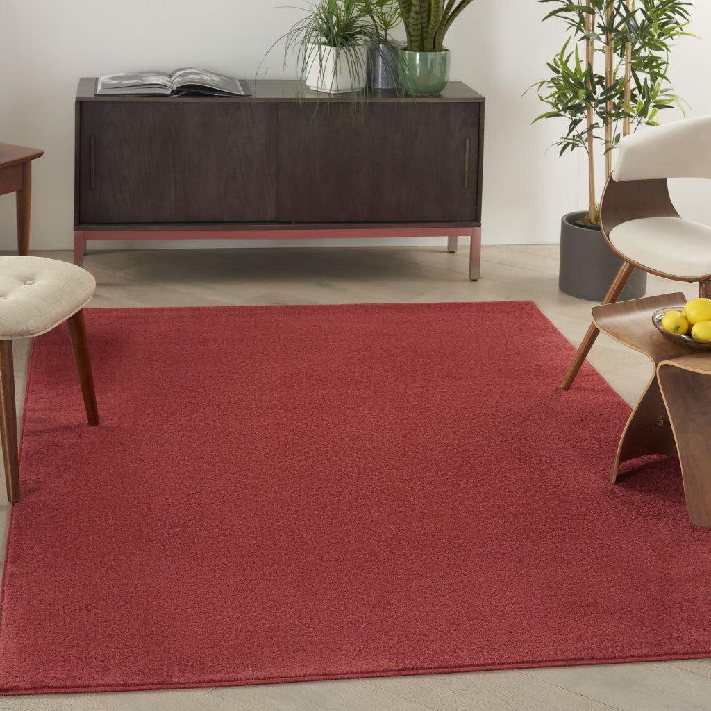 4' X 6' Brick Red Stain Resistant Indoor Outdoor Area Rug