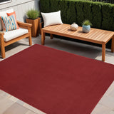 5' X 7' Brick Red Stain Resistant Indoor Outdoor Area Rug